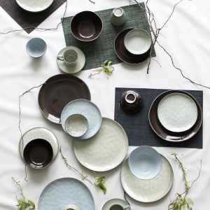 Home Collectie pasta borden blanco en met patroon voor gourmet eten